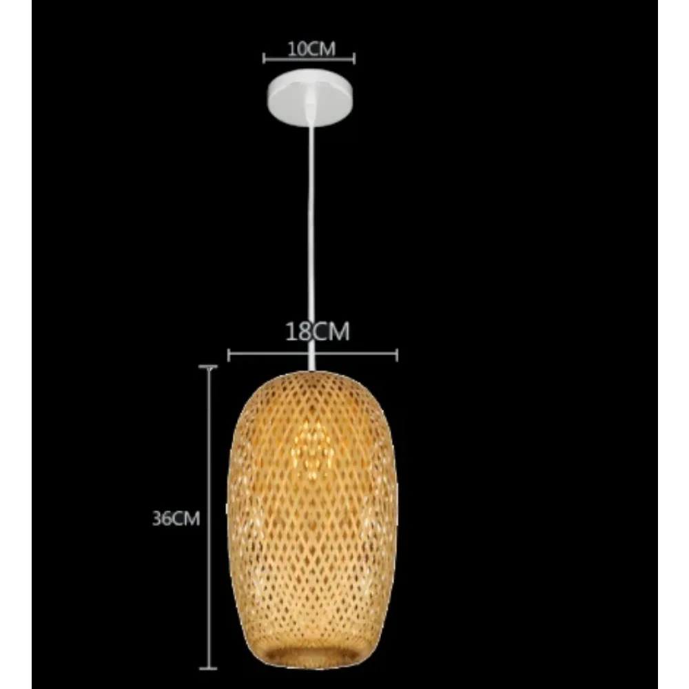 Newest Bamboo Pendant Lamps Ceiling Lights Rattan Wicker Lustre Hand Knit Braiding Suspended Home Dining Braided Decoration