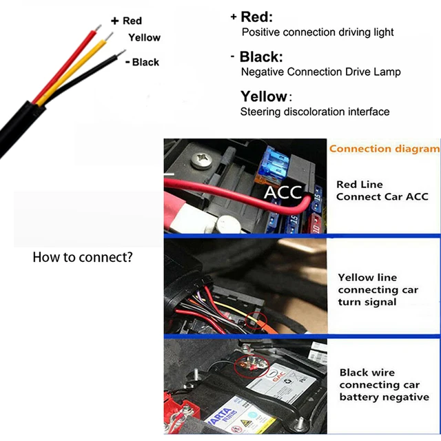 2pcs LED DRL luce di marcia diurna per Auto striscia impermeabile flessibile fari automatici indicatori di direzione bianchi luci di flusso del freno gialle 12V 4