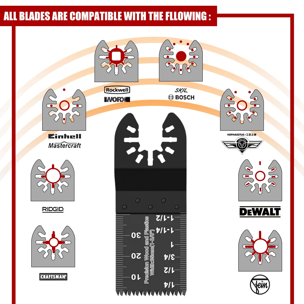 Universal Multifunction Oscillating Tool Saw Blades with Quick Release