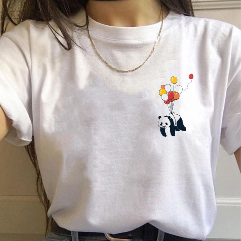 Maglietta semplice e carina da donna Maglietta oversize estiva Divertente tascabile Cartoni animati Stampa magliette Casual Manica corta O-Collo Tops861_voghion.com