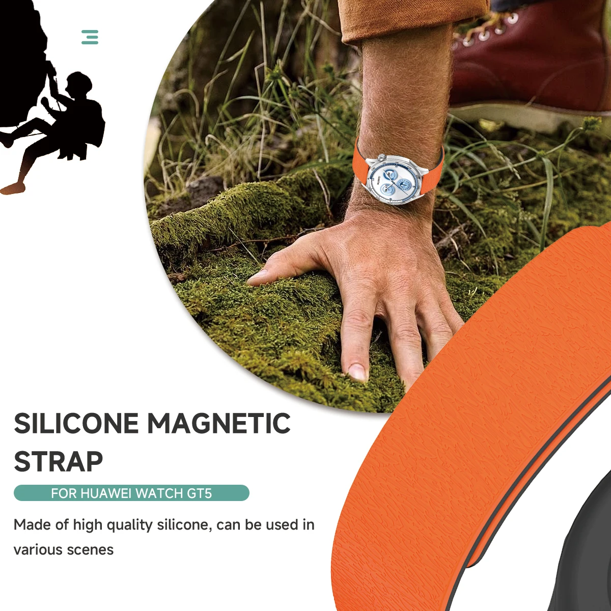 18mm 20mm22mm Magnetarmband für Samsung Galaxy Watch 4/5/6/7/Gear S3/Active2 Silikonband für Huawei GT4 GT3 Garmin Venu 3S 2S – Detail 6