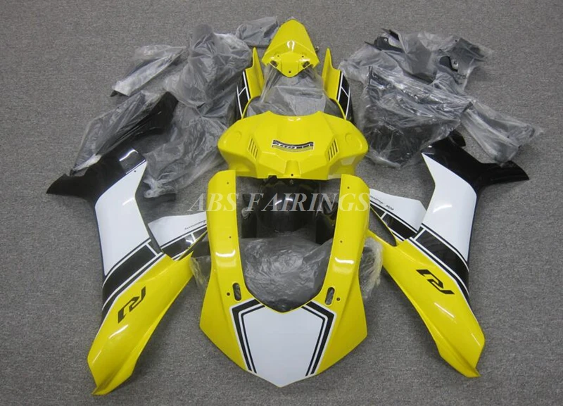 

4Gifts New ABS Motorcycle Fairings Kit Fit For YAMAHA YZF - R1 2015 2016 2017 2018 15 16 17 18 Bodywork Set Custom Yellow White