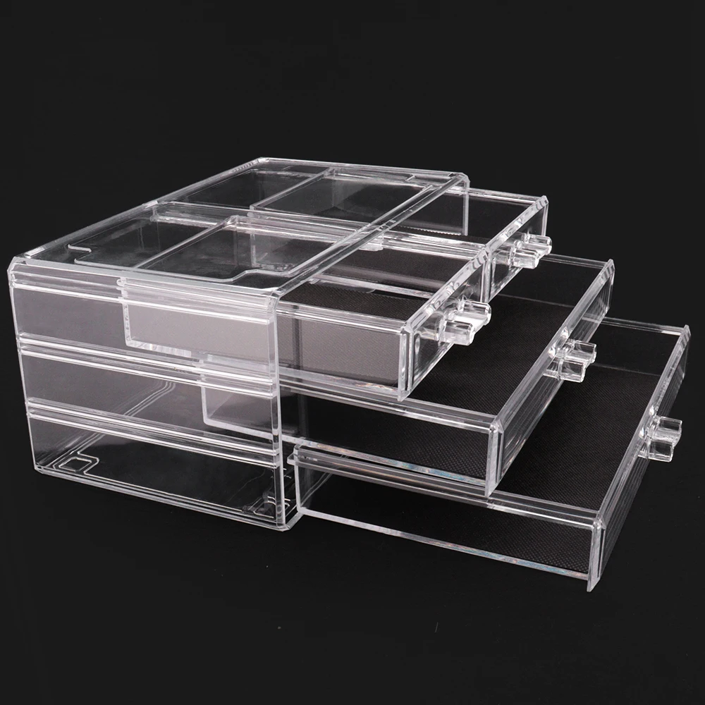 

3-layer Universal Storage Box 4 Pull Box Acrylic Material for Vape Mod Atomizer Coil Cotton Parts Desktop Organizer 25*15*12cm
