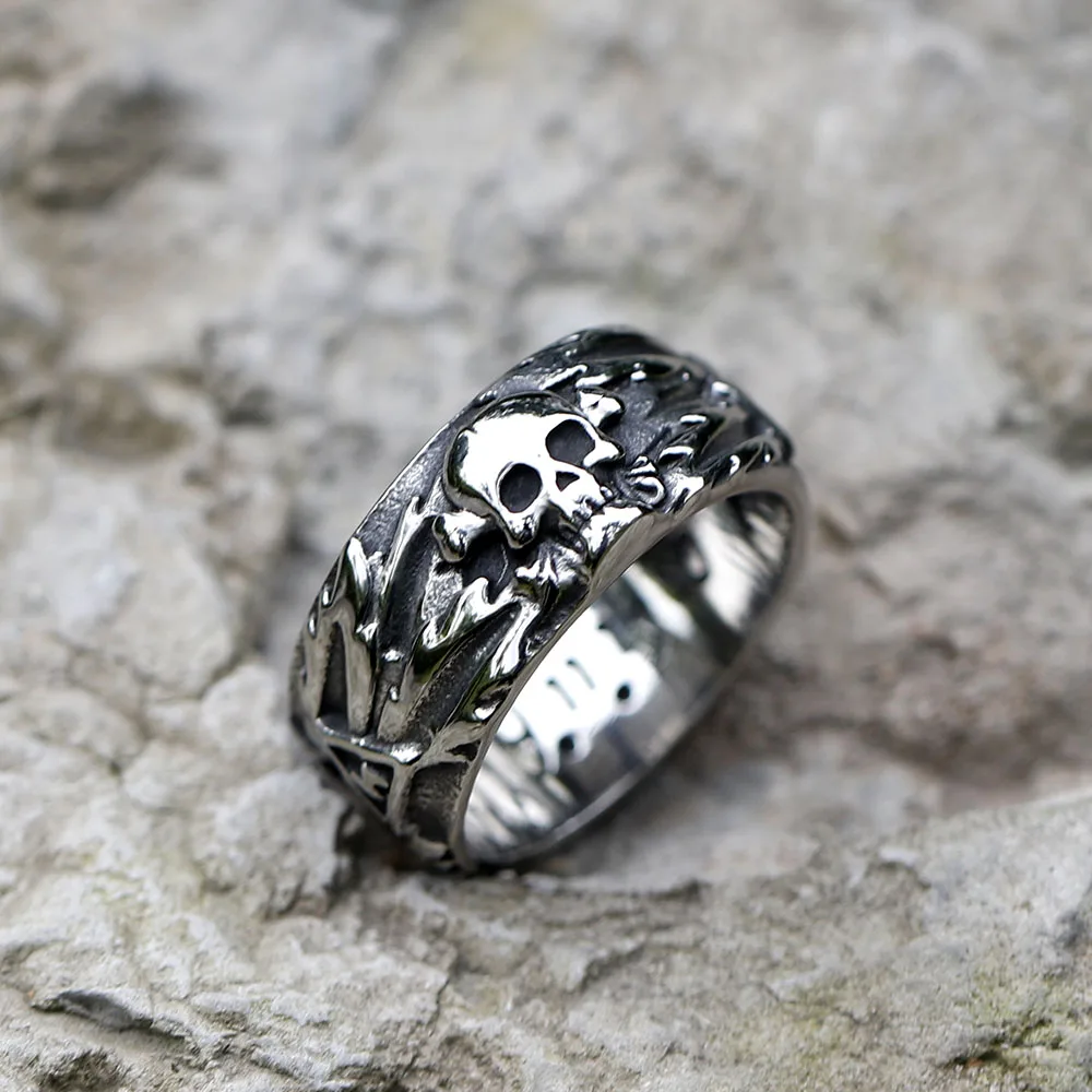 Vintage FOLK ART ペルー 銀細工　 Silver925　リャマ 2022 NEW Men's 316L stainless-steel rings Vintage super punk