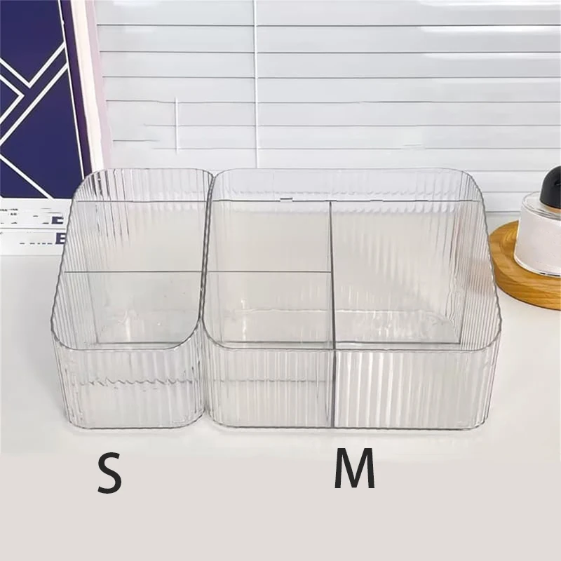Transparent acrylic cosmetic storage box plastic grid lipstick box makeup brush bucket 5