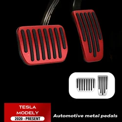 For Tesla Model Y 2021 2022 2023 Car Foot Pedal Pads Covers Accessories Aluminum Alloy Accelerator Brake Rest Pedal