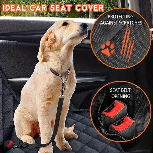 Car Dog Seat Cover for Back Seat Waterproof Auto Rear Pet Seat Protector Mat Nonslip Universal Safety Carrier For Outing Dogs 2