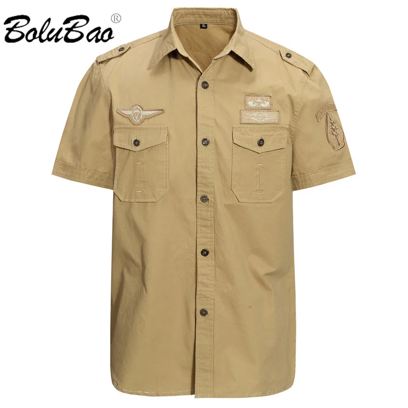 

Мужская Повседневная рубашка BOLUBAO, однотонная модная дышащая рубашка с короткими рукавами, дизайнерская Повседневная рубашка для улицы, 2024