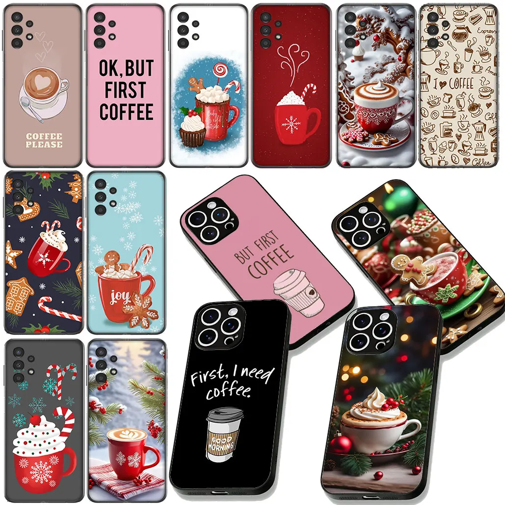 Festive Coffee Christmas Phone Cover - Durable Protective Case