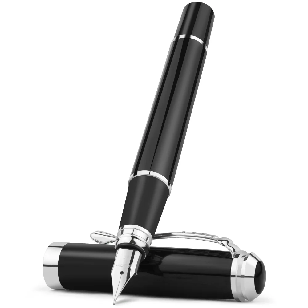 STONEGO-0-38mm-Extra-Fine-Nib-Fountain-Pen-Black-Metal-Calligraphy ...
