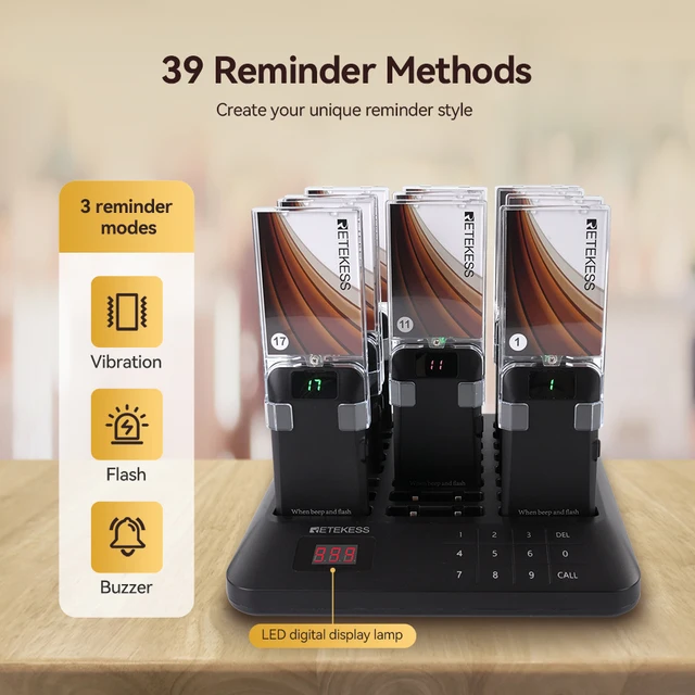 Retekess TD157 Cercapersone Per Ristoranti - Portata 400m, Vibrazione, Chiamate Di Gruppo - Foto 6