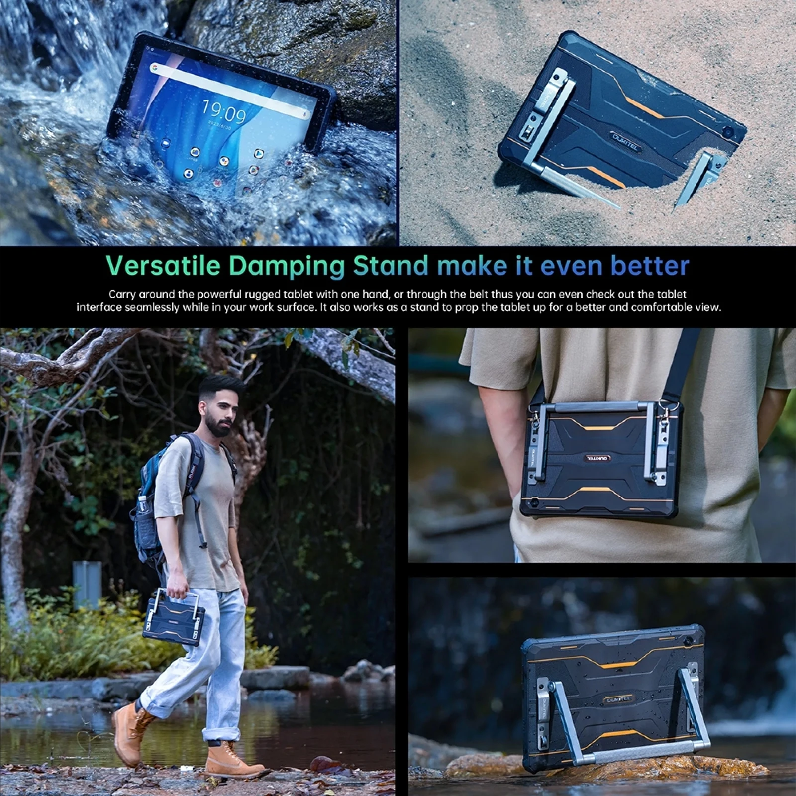 OUKITEL RT6 4G Rugged Tablet PC IP68/IP69K 8GB+256GB 10.1" FHD+ 16MP Camera Dual SIM S20000mAh 33W Android 13 MediaTek MT8788