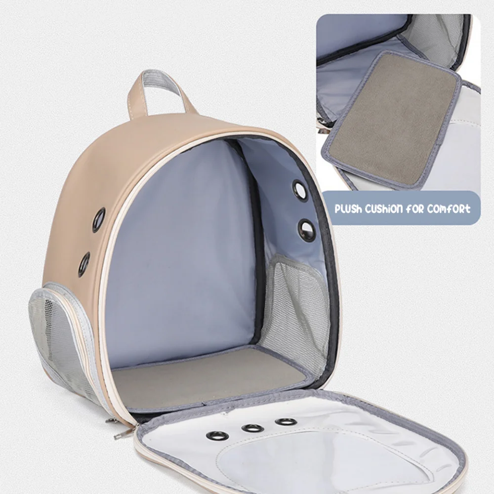 Cat Carrier Bag PU Portable Travel Outdoor Backpack for Small Dog Cats Transparent Breathable Carrying Shoulder Bag Pet Supplies