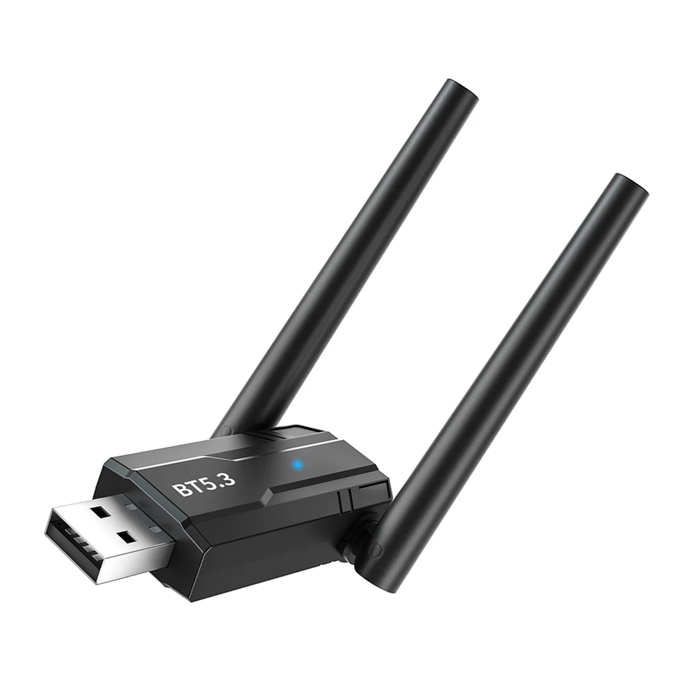 USB 어댑터 동글 3Mbps 블루투스 호환 5.3 컴퓨터 스피커 마우스용 듀얼 안테나 저전력 전송