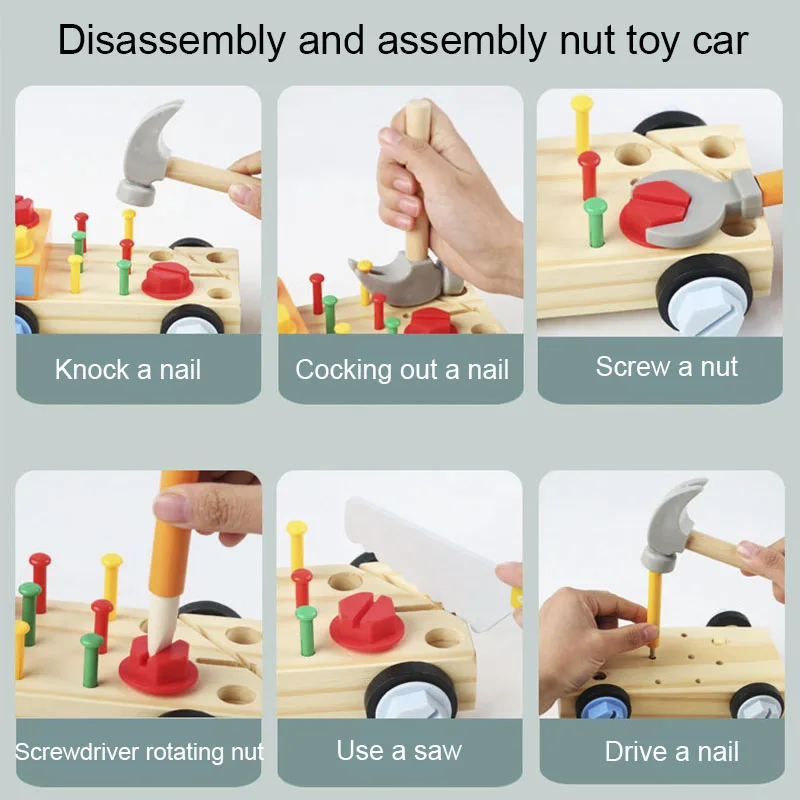 Kids pretend play set kids educational toys Children 3D Busy Board Wooden Toys Montessori Game simulation pretend play screw tools fine movement training educational toys