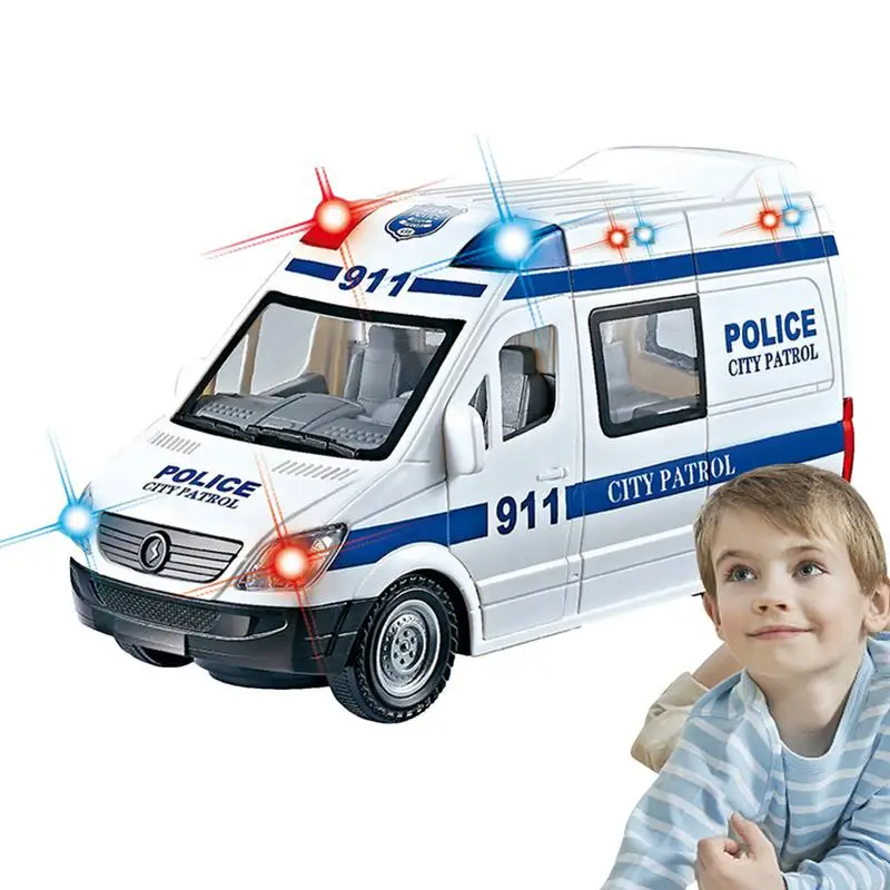 Rescue Vehicles Fire Truck Ambulance Car With Light And Sound Educational Toys Friction Powered Truck Toy With Light And Sound