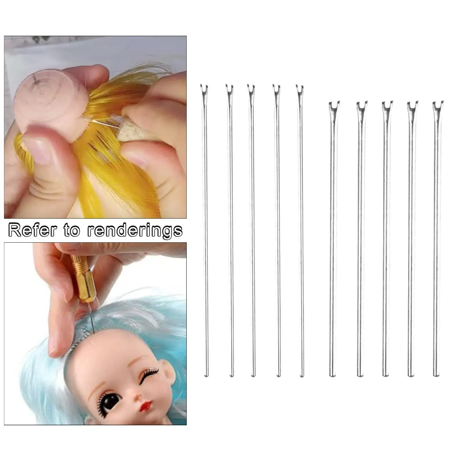 Doll Rerooting Tools with Needles Doll Making Kit for DIY Doll Handle  Felting Beginners Curler Transplant