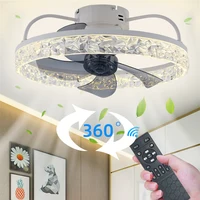 IRALAN 360°Oscillating Low Profile Ceiling Fan with Light,20" Modern LED Fan Light 3000K-6500K Stepless Dimmable Ultra Quiet 1