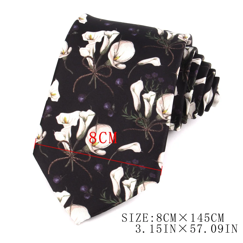 Floral Printed Ties For Men Women Funny Necktie For Groomsmen Suits Men's Tie Wedding Fashion Neckties Gifts Gravatas