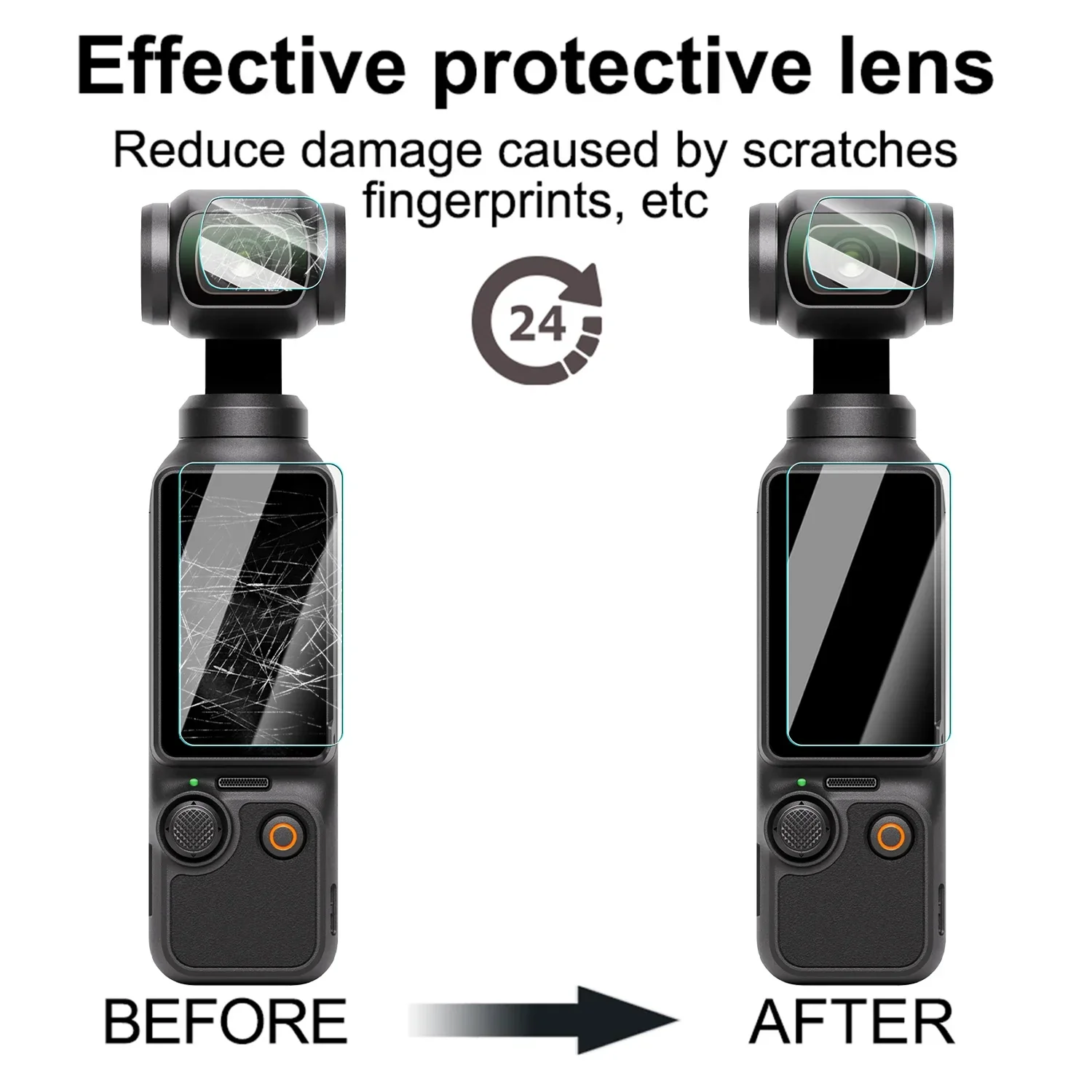 Gimbal Camera Lens Tempered Glass for DJI Pocket3 Hard Clear Anti-Scrach Coverage Films Screen Protector For DJI Osmo Pocket 3