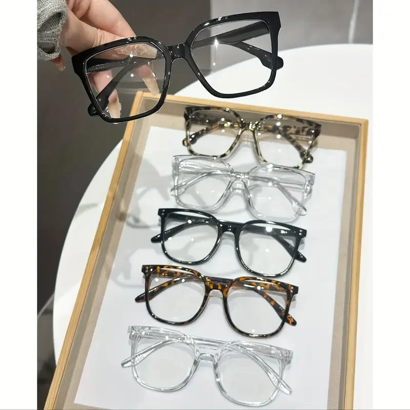 Blue Light Glasses - 6Pcs Square Frame Reading Glasses with Transparent Polycarbonate Lenses