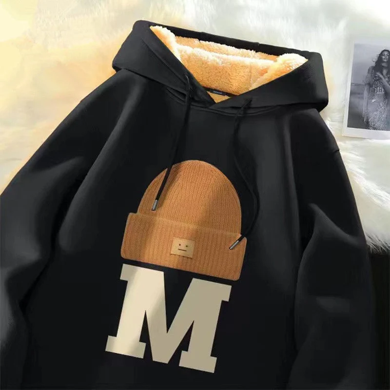 Fashion Printed Spliced Letter Hoodies Sweatshirts Men's Clothing 2023 Winter Loose All-match Tops Casual Warm Sweatshirts