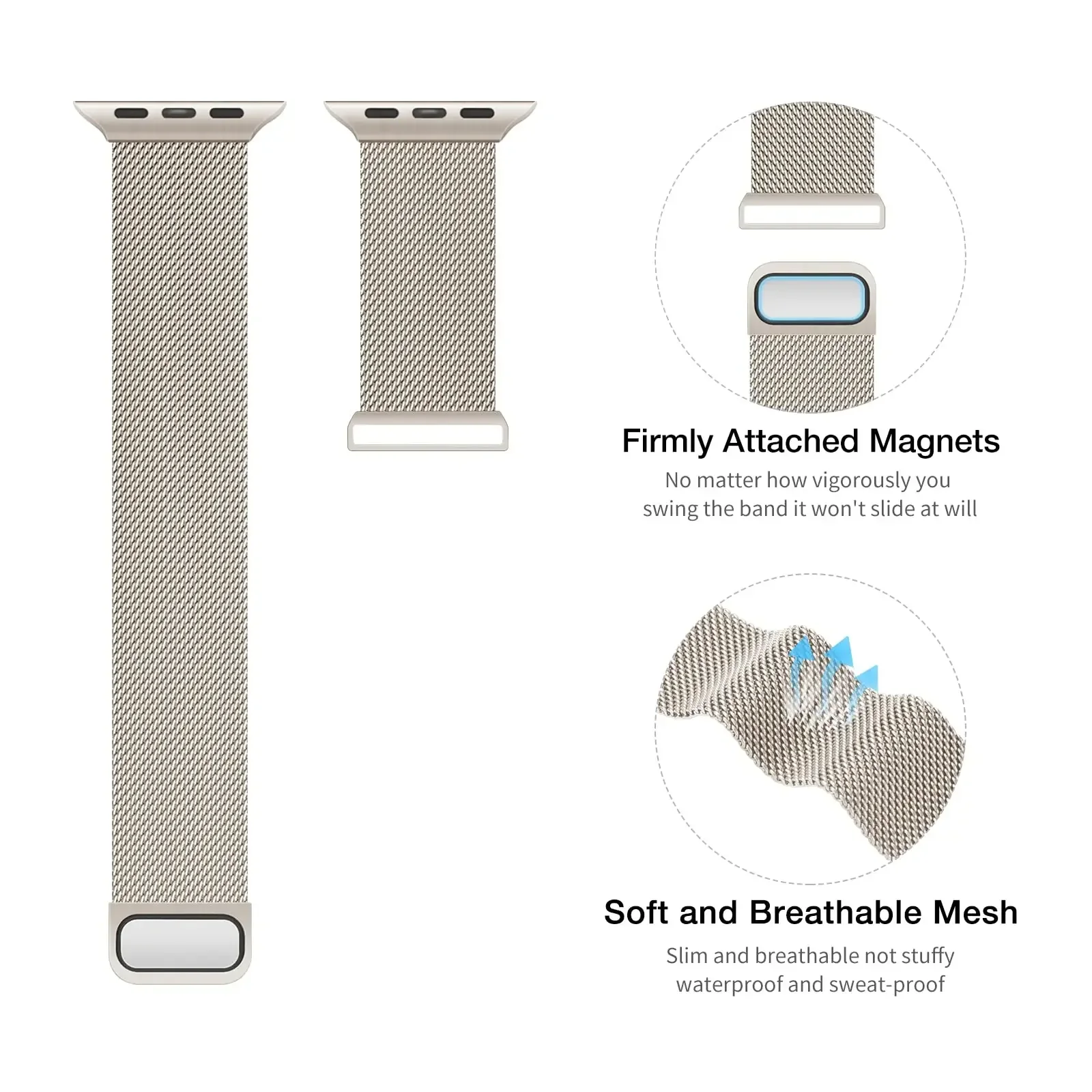 Elegant Milanese Apple Watch Band with TPU Screen Protector