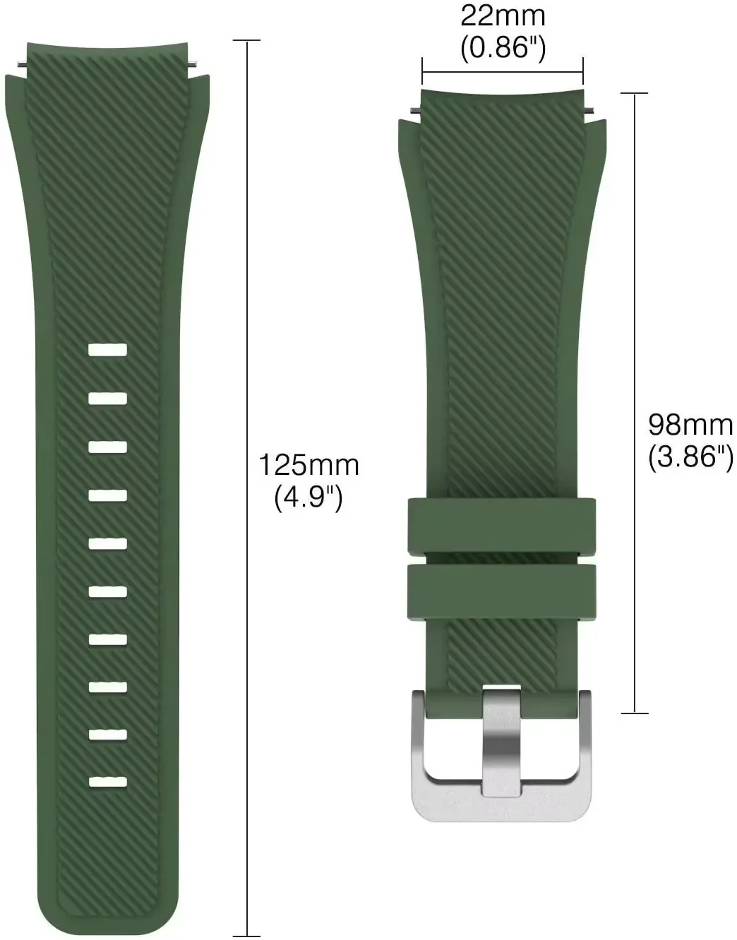 Silicone Strap - 22mm Adjustable Sports Wristband in Ocean Race Design