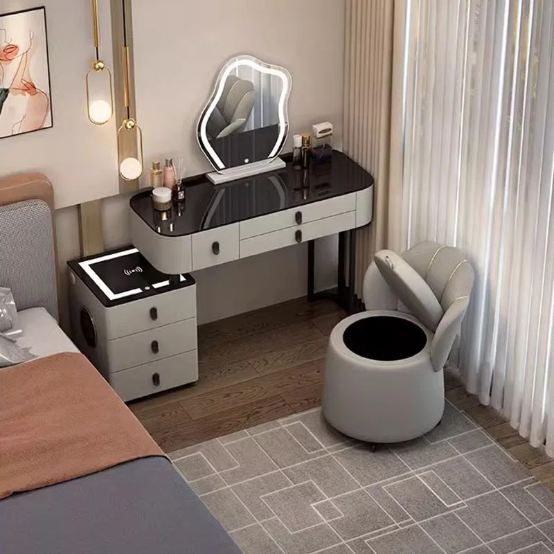 

Nordic Multifonctional Dresser Cabinet Black Minimal Modern Hotel Makeup Table Mirror Drawer Women Mesa De Maquillaje Funiture