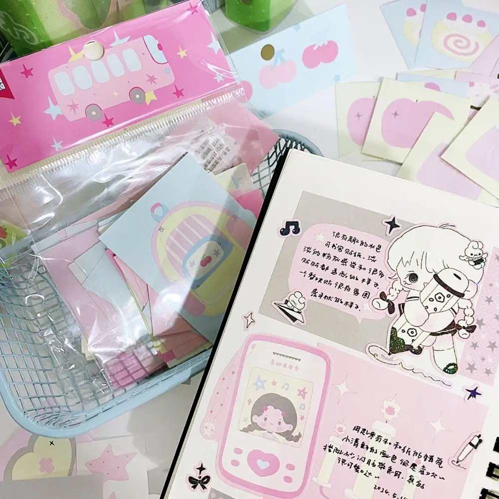 Aesthetic Korean Deco Sticker Set: Cute Stationery for Journals, Planners, and Scrapbooks