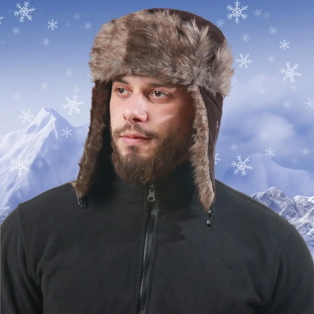 

Breathable Lei Feng Hat Warm Waterproof Buckle Ski Hat for Men Women Plush Lining Thickened Lei Feng Style Ideal for Outdoor