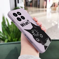 Adorable Cartoon Cat Soft Silicone Phone Case Cover - Redmi 15A (Light Purple)