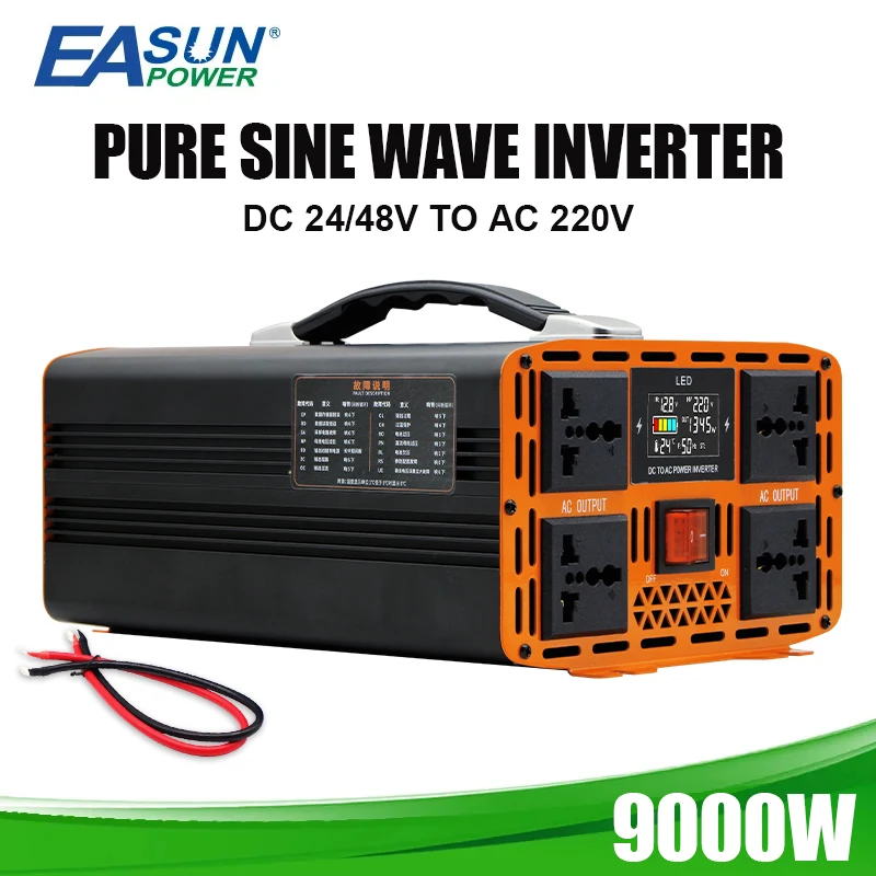 

EASUN POWER 7000W 9000W Pure Sine Wave Inverter DC 12V To AC 220V Power Inverter 4000W 5000W 50HZ Car Inverter Converter