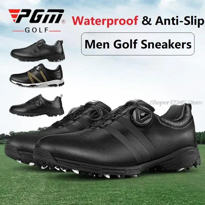 pgm-training-golf-shoes-men's-waterproof-golf-shoes-male-rotating-shoelaces-sports-sneakers-man-non-slip-trainers-3-styles