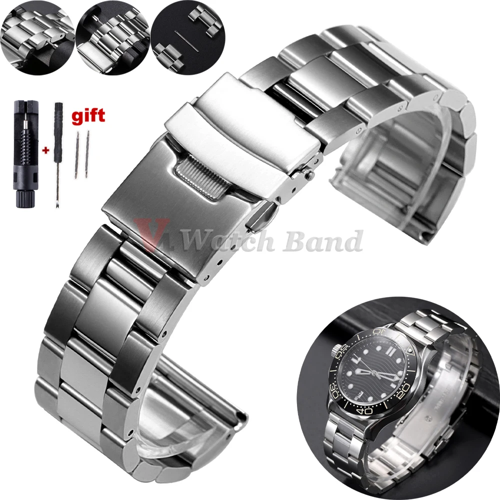Premium Universal Stainless Steel Diving Watchband Bracelet