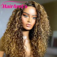 Perruques bouclées Highlight 13x6 Lace Front en cheveux humains, blond miel, Deep Wave, perruques 13x4 HD Lace, perruques 4x4 Remy en cheveux humains pour femmes 1