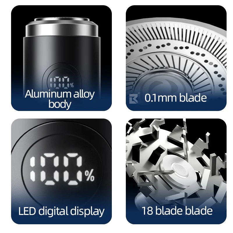 LED 전원 디스플레이가 있는 남성용 전기 면도기, 분해 및 세척이 용이하며 휴대가 간편하고 여행에 편리합니다.