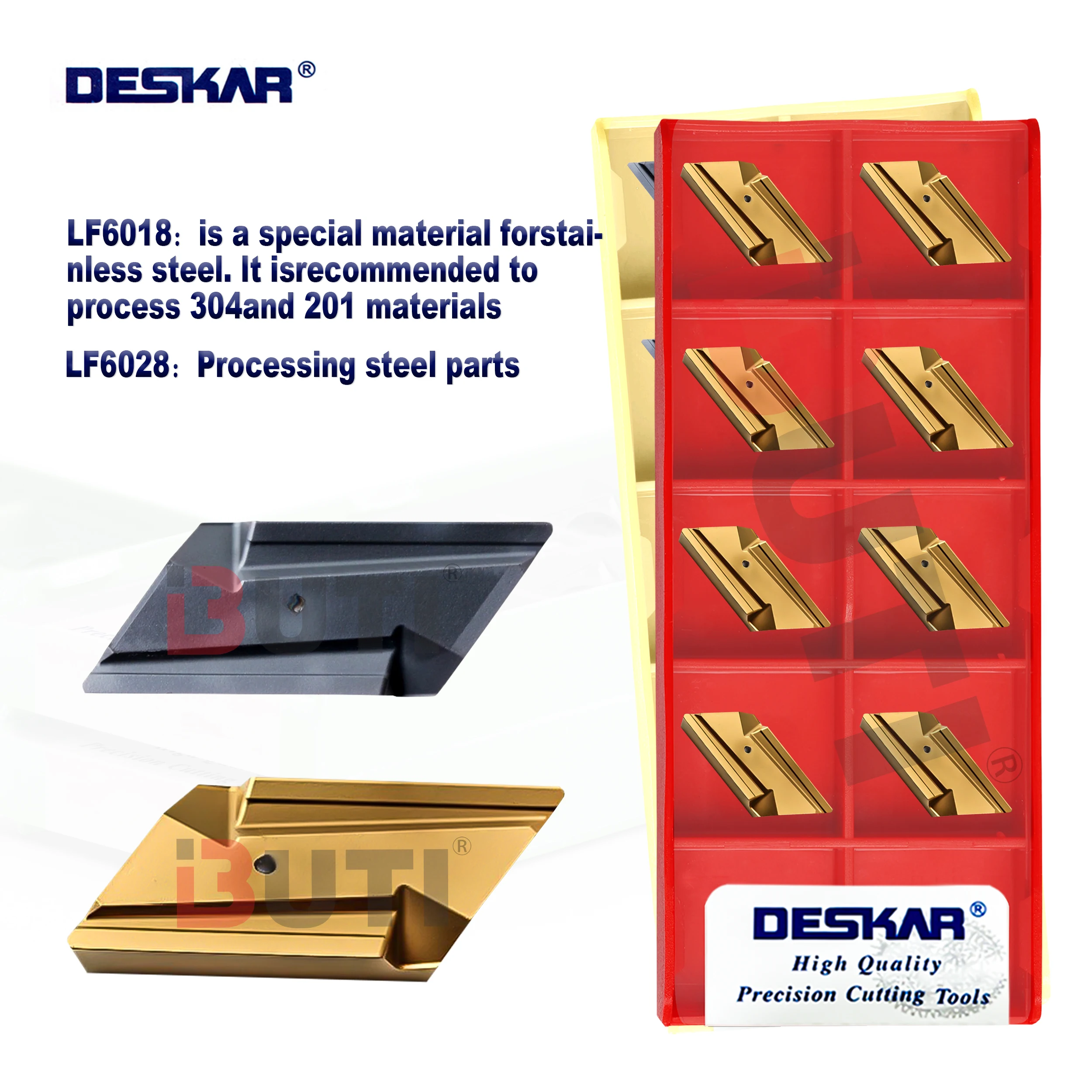 DESKAR 100% Original Fräsklinge KNUX160405R-11 KNUX160405L-11 LF6018 LF6028 Drehmaschinen-Fräsklinge für die Bearbeitung von Edelstahlteilen