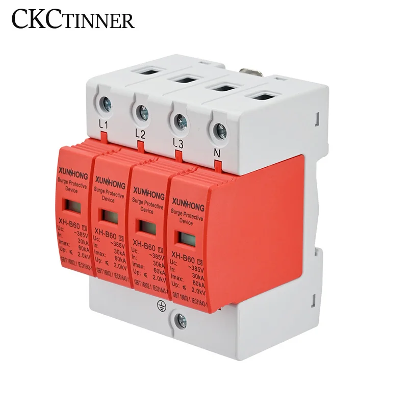 AC SPD Power Surge Protective Device Arrester Low Voltage House 1/2/3/4 Pole Surge Voltage Protection 275V 385V 20KA 40KA 60KA surge protector voltage protector over voltage protector
