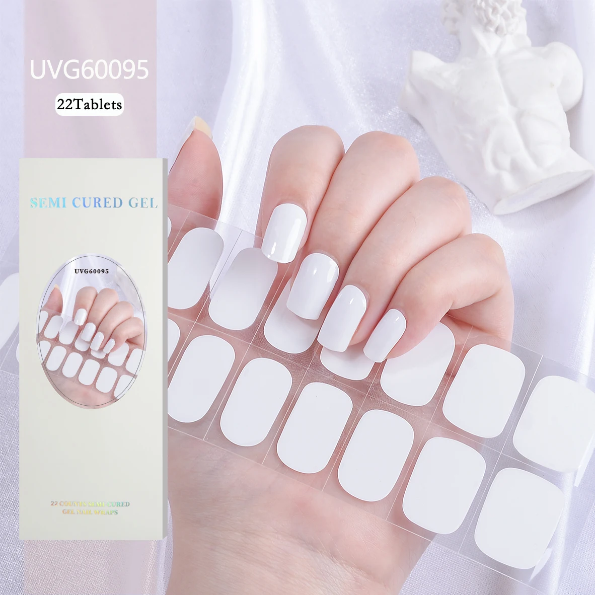 20 Tipps Black Cat Eye Reine Farbe Glänzend Halbhärteter Langlebiger Nagelkleber Kunstaufkleber mit Nagelfeile Nail Art UV-Licht erforderlich – Detail 10