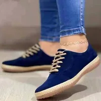 Plus Size Women's Shoes 2022 Spring Autumn Round Toe Lace-up Light Casual Women's Shoes Vintage Comfort Flat Women Loafers 1