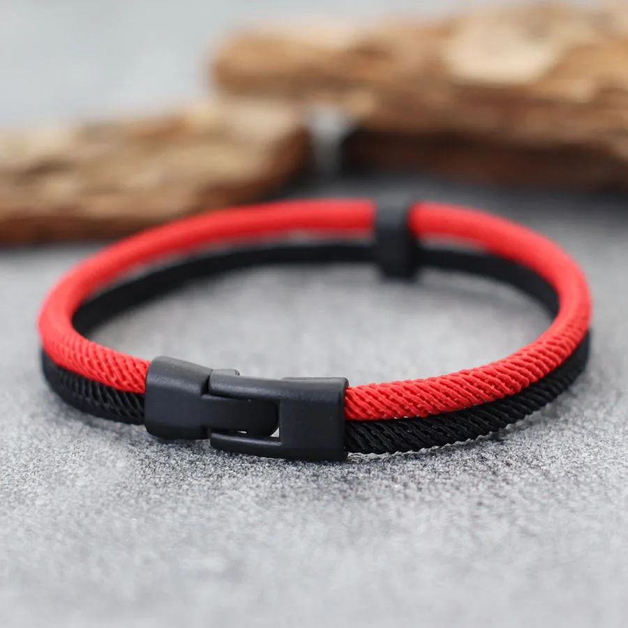 Men Bicolor Milan Rope Bracelet Dark Blue Yellow