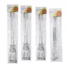 Stainless Steel Barbecue Skewers Stick Set, Reusable Kebab Sticks, Flat Metal, BBQ Tool, Meat, Shrimp, Chicken, 10 Pcs 3