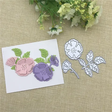 

3pc spring flower leaf Metal Cutting Dies Stencils For Card Making Decorative Embossing Suit Paper Cards Stamp DIY
