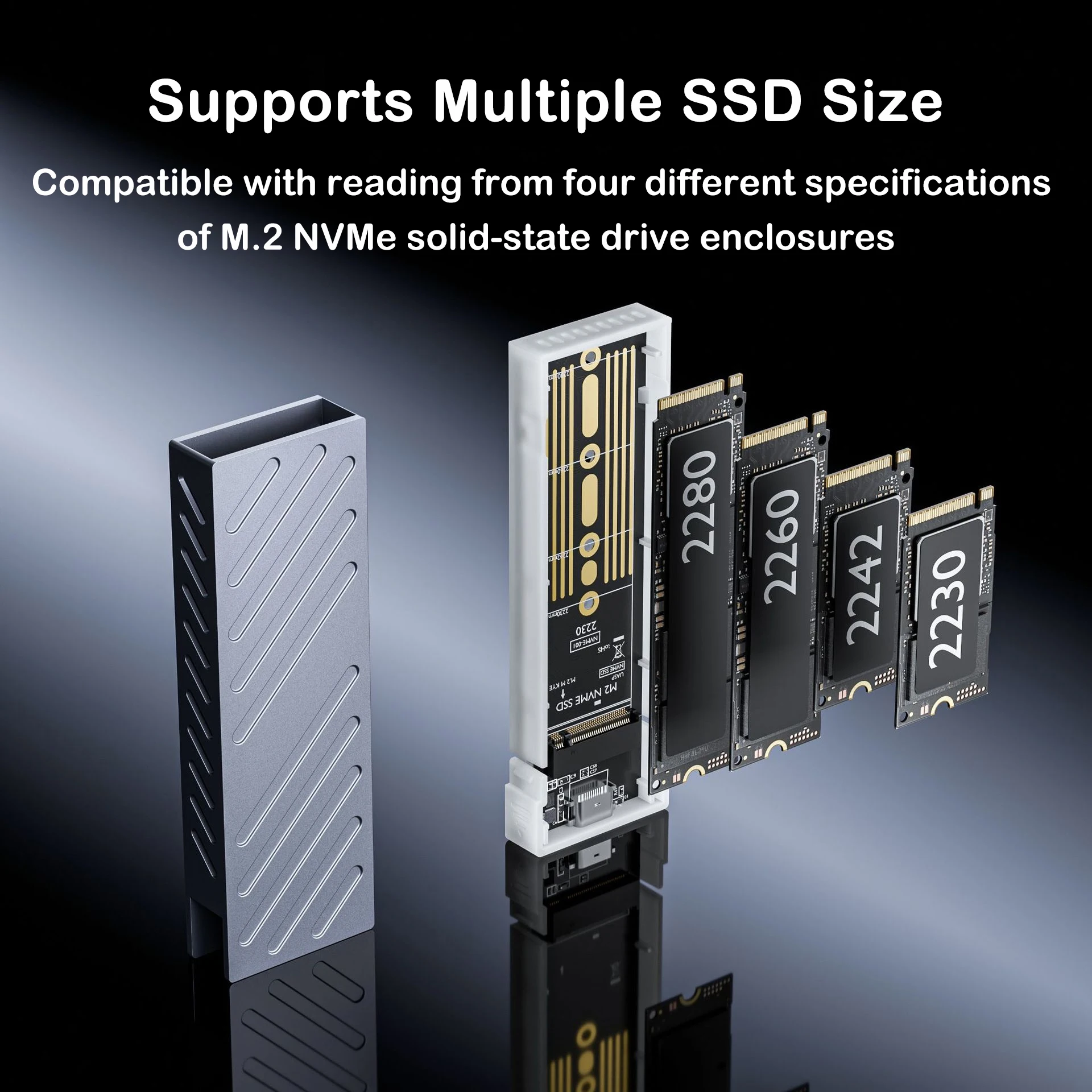 케비두메이 M.2 NVME SATA SSD 외장 케이스 알루미늄 합금 10Gbps USB 3.1 NVME M2 외장 하드 드라이브 박스 RGB 컬러풀 라이트 무공구