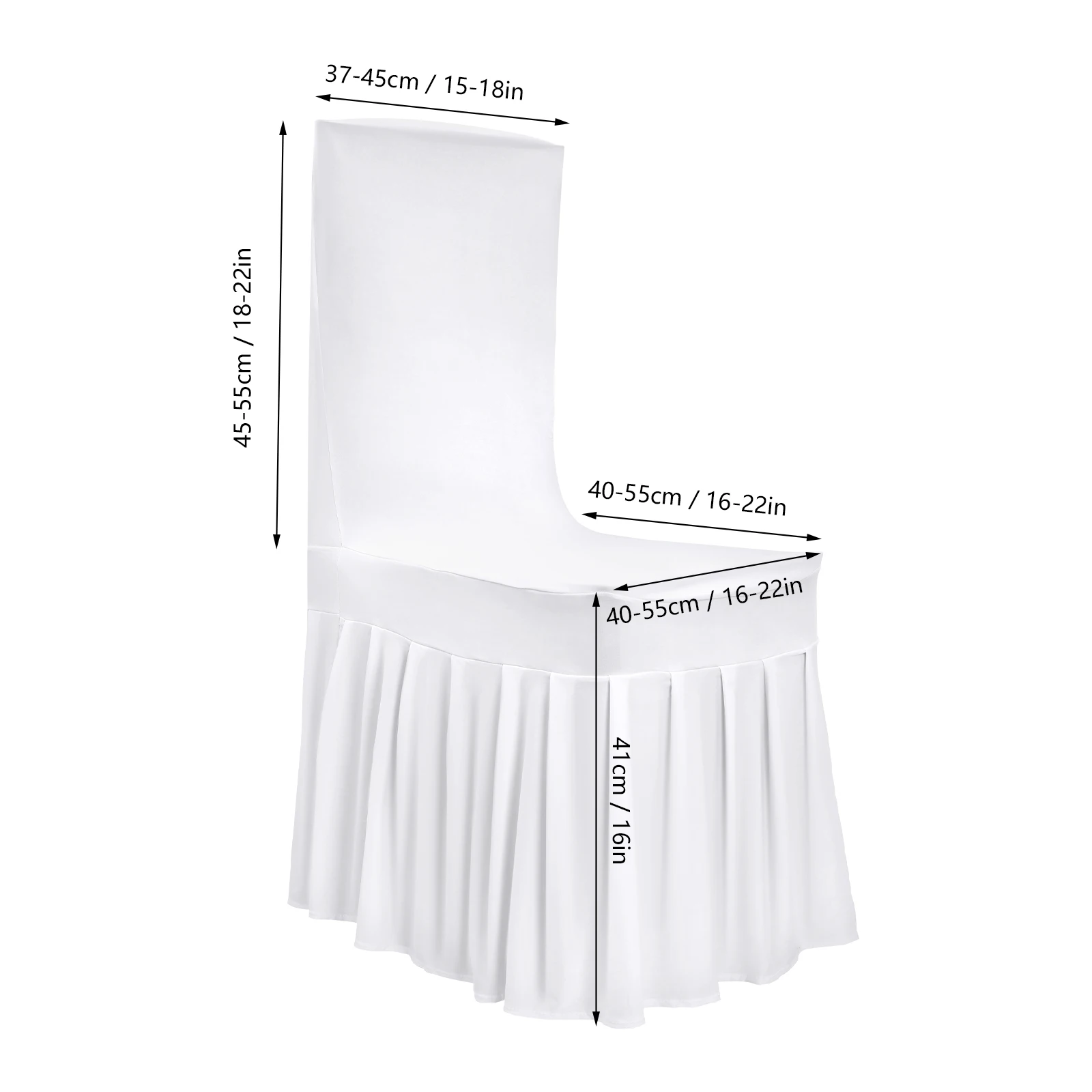 20 Stück Weiße Stuhlhussen Dehnbare Elastische Polyester-Spandex-Bezüge für Hochzeiten Hotels Bankette Esszimmerstühle – Detail 6