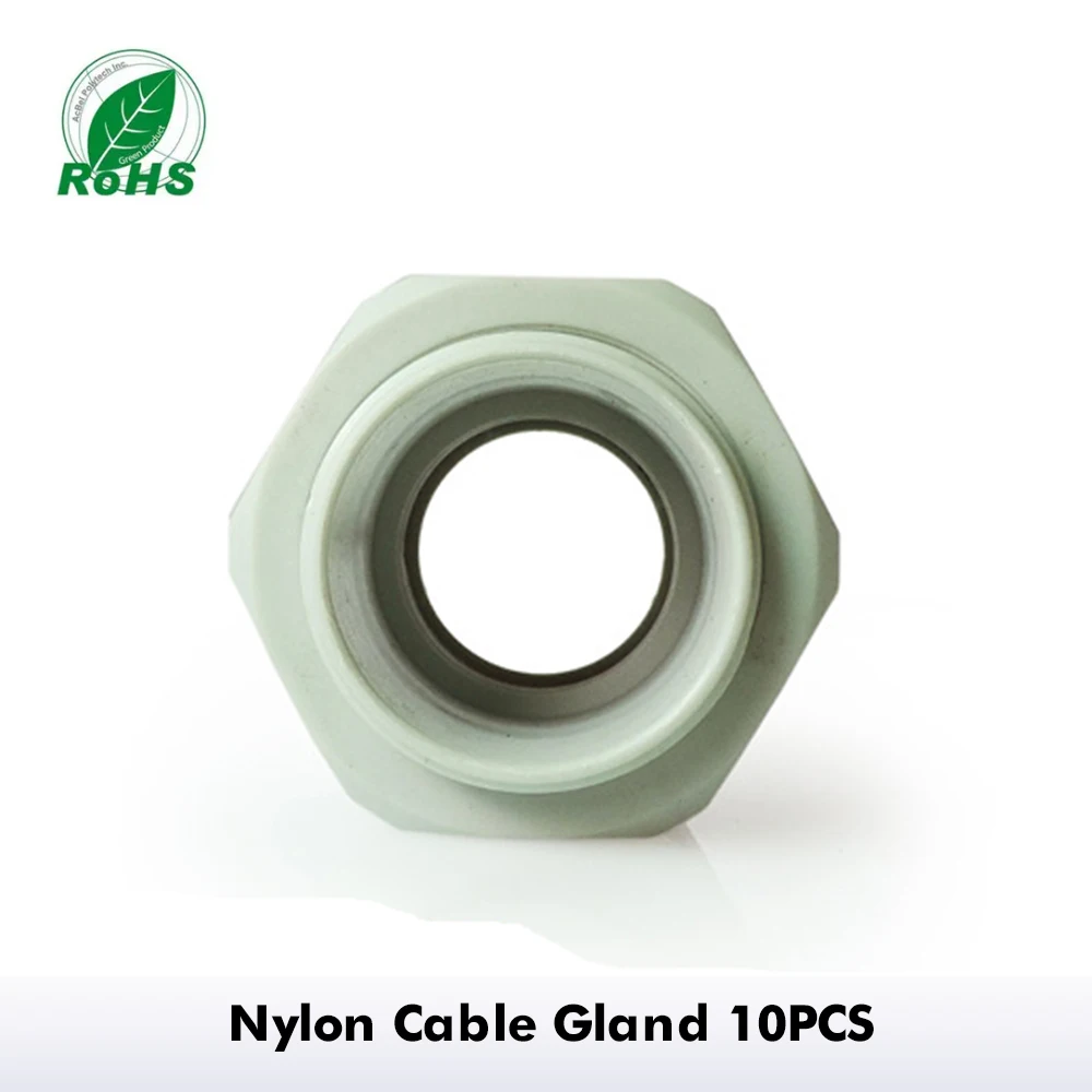 10PCS Waterproof Cable Gland IP68 PA66 Nylon PG9 PG11 PG13.5 PG16 PG19 PG21 White Black Cable Connector