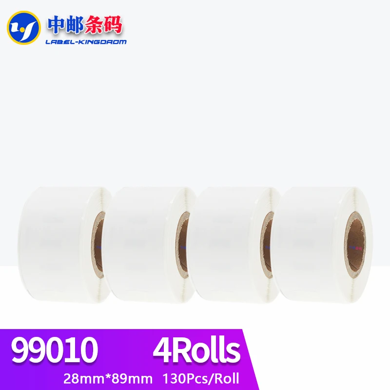 

4 Rolls Dymo Compatible 99010 Label 28mm*89mm 130Pcs for LabelWriter400 LW450 LW450Turbo 4XL Printer Seiko SLP440