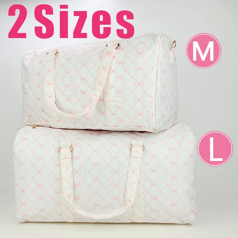 2sizes New Bow Nylon Waterproof Duffle Bags Travel Handbag Rainbow Mugger Nail Travel Bags Woman Large Fitness Handbags