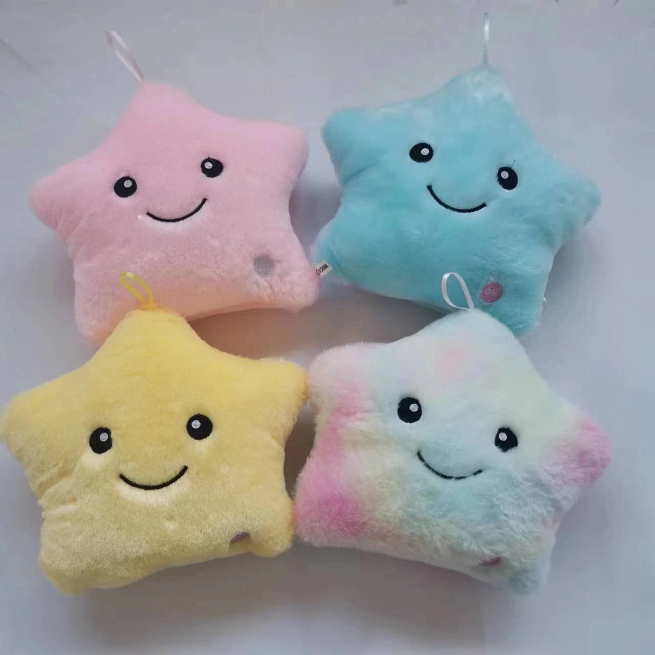 20cm Cute Luminous Star Pillow Creative Stuffed Plush Glowing Colorful Stars Cushion Plush Toy Led Light Toys Gift For Kids 5